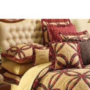 NWT VHC Brands Royalton Wedding Ring Quilted Pillow Sham 16x16" & 4 Pillowcases